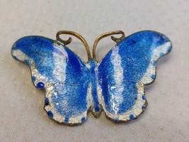 Butterfly Brooch Pin Lot Cloisonne Copper Enamel Hand Painted Signed - £24.31 GBP