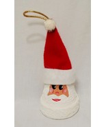 Santa Terracotta Flower Pot Hand Painted Christmas Ornaments 6&quot; Felt Hat - £14.25 GBP