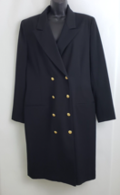 Women&#39;s Vtg Brooks Brothers Double Breasted Blazer Dress Black 100% Wool Size 12 - £155.71 GBP
