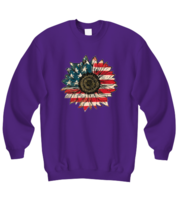 Independence Day Sweatshirt America Sunflower Purple-SS  - £21.88 GBP