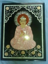 2&#39;x3&#39; Antique Marble Buddha Art Inlay Faux Table Top Worship Arts Mosaic Decor - £897.70 GBP