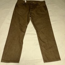 Levi&#39;s Original 501 Straight Leg Button Fly Men&#39;s Jeans Brown Size 44x32 - £27.31 GBP