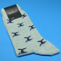 J.Crew Men&#39;s Novelty Socks Whale Tail Print Heather Mint Green One Size - £11.36 GBP