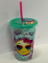 &quot;Little Miss Sunshine&quot; Smile Emoji 10 Oz Kids Tumbler Cup W/ Straw Bpa Free - £7.10 GBP