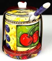 Jo!E De Vivre Msc Uptown Market Jam Jar &amp; Spoon Ceramic New In Packaging - £12.67 GBP