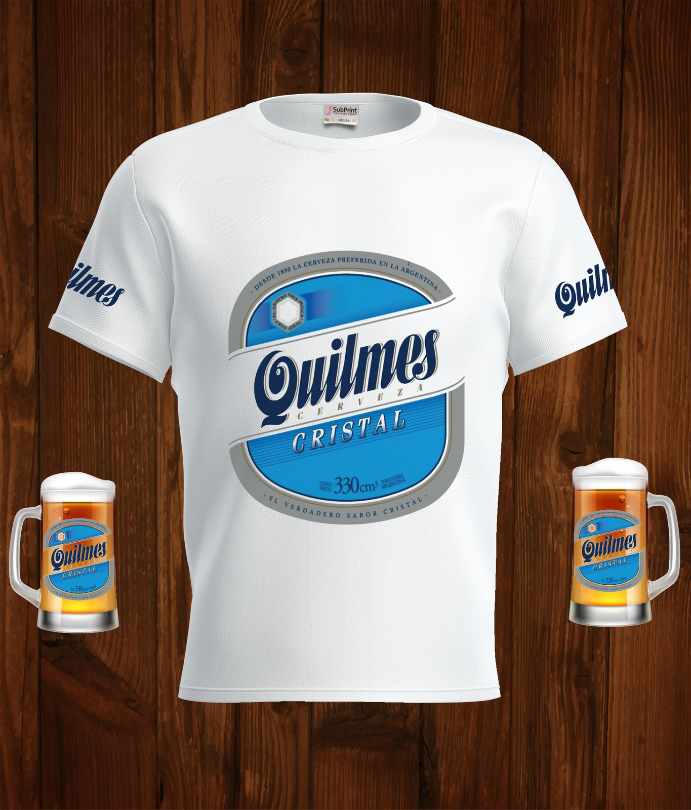 Quilmes  Beer White T-Shirt, High Quality, Gift Beer Shirt