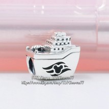 925 Sterling Silver Disney Parks  Mickey Cruise Ship Charm With Black Enamel  - £14.37 GBP