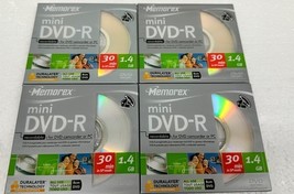 Lot 4 Memorex Mini DVD-R For DVD Camcorders 1.4GB 30min Write 4x Speed  ... - $290.14 MXN