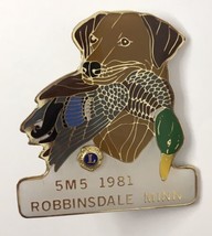 1981 Robbinsdale Minnesota Lions Club Bird Duck Hunting Dog Enamel Lapel... - $12.00