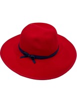 Janie and Jack Red Wide Brim Hat Blue Trim for Girls NWT 4-5 - $441.00 MXN
