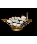 Mid-Century Modern Faux Grapes White And Gray Alabaster Stone Decor Vintage - $28.00