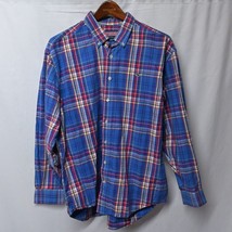 Vineyard Vines Men&#39;s Blue Plaid Cotton Shirt Whale Shirt Large - £19.97 GBP