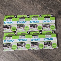 Dymo Label Tape Cassette 3/8&quot; X 23&#39; Black To Clear 40910 Genuine lot of 8 - $39.87