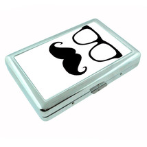 Cool Mustache D6 Silver Metal Cigarette Case RFID Protection - £13.45 GBP