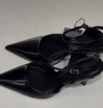 Zara Bnwt 2023. Black Patent Heel Slingback Shoes Ankle Strap. 1204/310 - £68.71 GBP