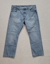 Levi&#39;s 501 Jeans Men Size 40X30 Straight Leg Button Fly Denim Blue Jeans - £19.85 GBP