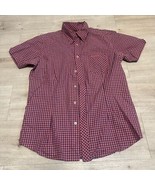 Ben Sherman Checkered Button Up Sz L  Short Sleeve Red Blue Classic Punk... - £26.72 GBP