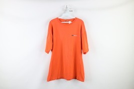 Vintage Reebok Mens Large Thrashed Spell Out Short Sleeve T-Shirt Orange... - $29.65