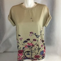 MissLook Floral Rolled Sleeve Women’s Top Size Lg - £10.83 GBP