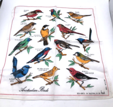 Vtg Australia Hanky Handkerchief Designs by Neil Australian Designer Birds 11&quot; - £21.97 GBP