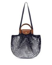 Longchamp Le Pliage Filet Knit Mesh Handel Bag Shopper ~NWT~ NAVY - £84.10 GBP