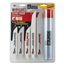 Morse® 12pc Reciprocating Saw Blade Set Heavy Duty Free Storage Tube - £30.86 GBP