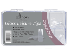 Ez Flow Glass Leisure Crystal Clear Tips, 100 CT
