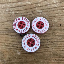 Vintage Bicentennial 70s Set Lot 3 Red White United States 1776 Buttons 2cm - £11.98 GBP