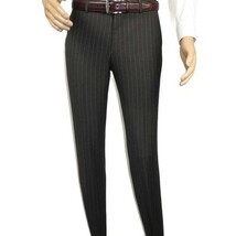 Men Suit BERLUSCONI Italian Wool 180's Pin Stripe One Button Peak UGS95-03 Gray image 8