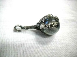 JURASSIC 3D RAPTOR CLAW w CLEAR GLASS ORB PEWTER PENDANT ADJ CORD NECKLACE - €12,95 EUR