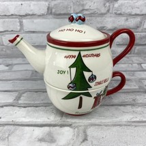 Harry and David Stacking Teapot and Mug Set For One Christmas Tree Holid... - $20.31