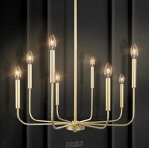 Modern Gold Candlestick Island Chandelier Transitional 8-Light Brass Pendant - £111.58 GBP