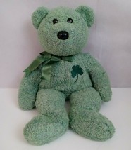 2001 TY Beanie Buddies St. Patrick&#39;s Day Irish Shamrock Teddy Bear 15&quot; Plush - £11.62 GBP