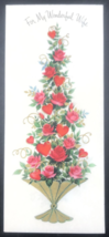 VTG Hallmark Slim Jim For My Wonderful Wife Rose Tree Valentine Greeting Card - £7.46 GBP