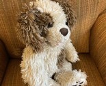 Build A Bear Dog Plush Shaggy Fur Tan Spotted Stuffed Animal Toy 16&quot; Bro... - £9.80 GBP
