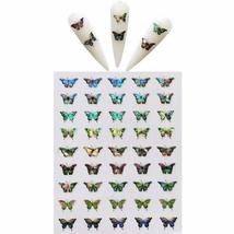 Hot Nail Decals DIY Nail Art Nail Stickers Holographic 3D Butterfly Adhe... - £8.48 GBP