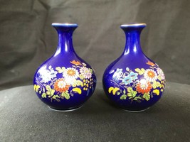 Antique pair of chinese enamel cloisonne miniature vases . Marked bottom - £126.39 GBP