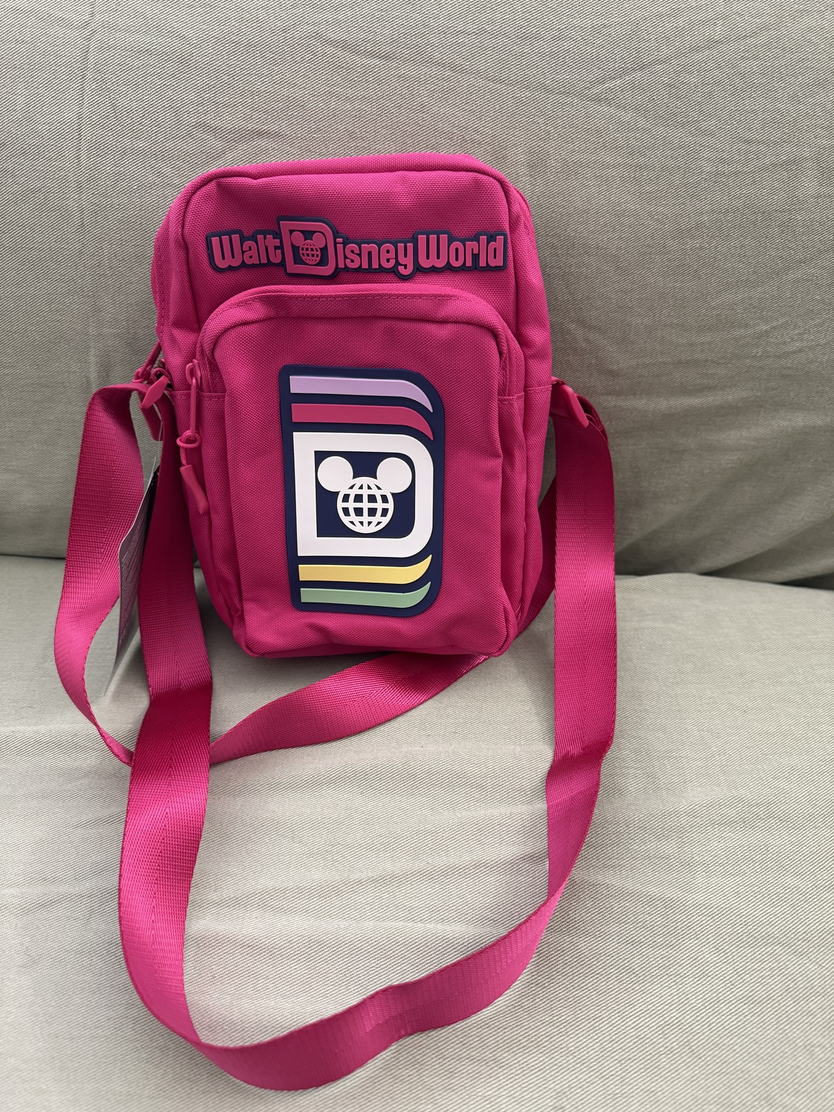 Walt Disney World Mickey Mouse Logo Pink Cross Body Bag NEW - $44.90