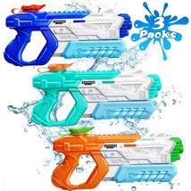 Water Guns For Kids Adults - 3 Pack Super Squirt Guns Water Soaker Blaster Long  - £30.04 GBP