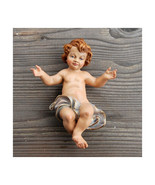 Wooden hand painted and Gold gilded Baby Jesus figurine for Nativity sce... - $35.15 CAD