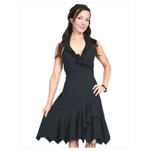 Scully Female Ruffled Halter Cantina Dress- Black - Medium - £107.61 GBP