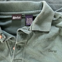 Vintage BMW Polo Shirt Green Motorcycle On Sleeve Green Mens XL - $17.63