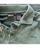 Vintage BMW Polo Shirt Green Motorcycle On Sleeve Green Mens XL - £13.97 GBP