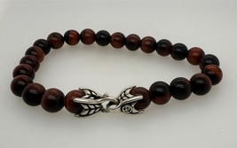 David Yurman 925 Sterling Silver Spiritual Beads Red Tiger Eye Ball Men ... - $435.58