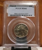 1968-D Washington Quarter - Pcgs Certified - MS66. 20200161 - £19.66 GBP