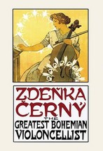 Zdenka Cerny: The Greatest Bohemian Violoncellist by Alphonse Mucha - Art Print - £17.51 GBP+