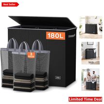 Extra Large 180L Laundry Hamper with Lid – Durable Organizer for Stylish... - $84.10
