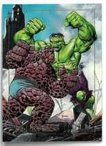 1992 Marvel Masterpieces Skybox Battle Thing vs Hulk #1-D Foil/Etch Trading Card - £15.94 GBP