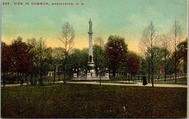 View of Monument In Common Manchester New Hampshire NH UNP DB Postcard L4 - $4.42