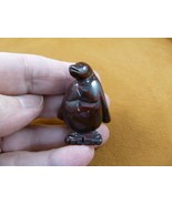 (Y-PEN-581) little Red PENGUIN gemstone Ice BIRD gem figurine carving pe... - €17,14 EUR